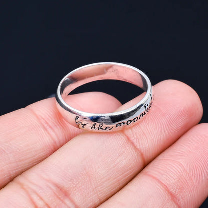 By The Moonlight Engraved Handcrafted Statement Ring