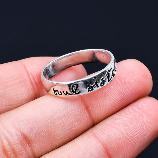 Soul Sister Engraved Statement Minimalist Handcrafted Ring