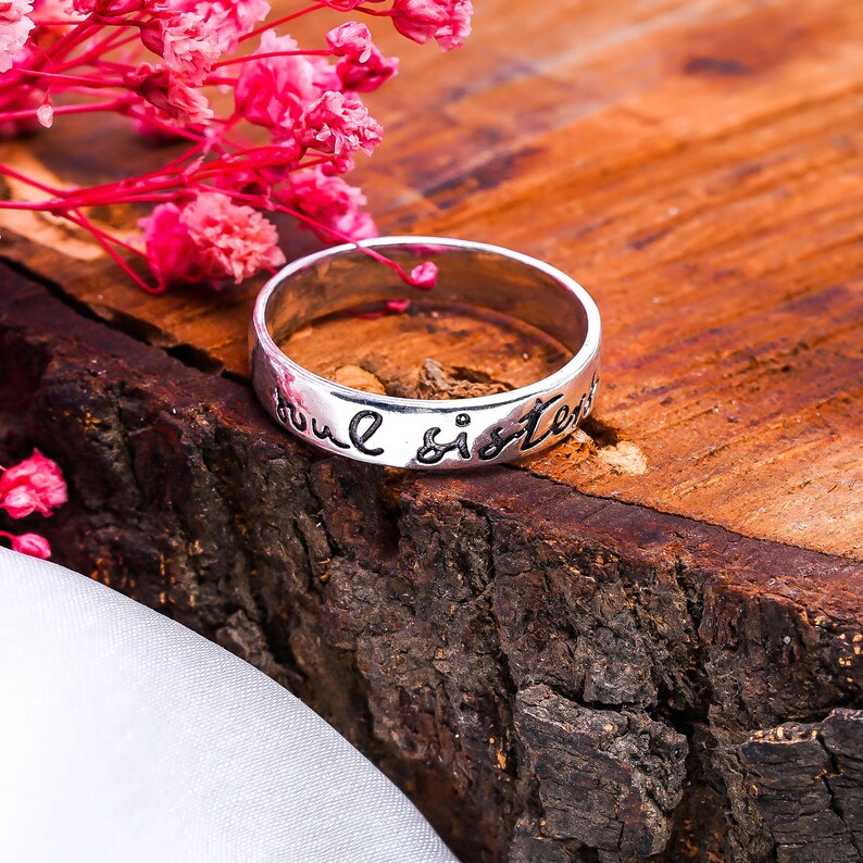 Soul Sister Engraved Statement Minimalist Handcrafted Ring