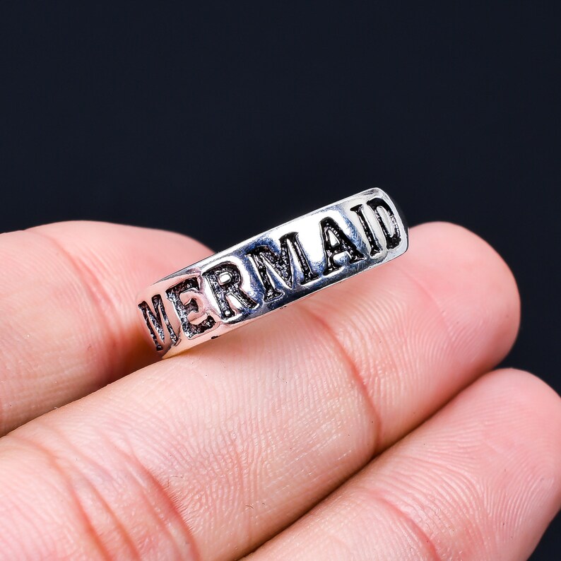 Mermaid Engraved Statement Eternity Band Ring