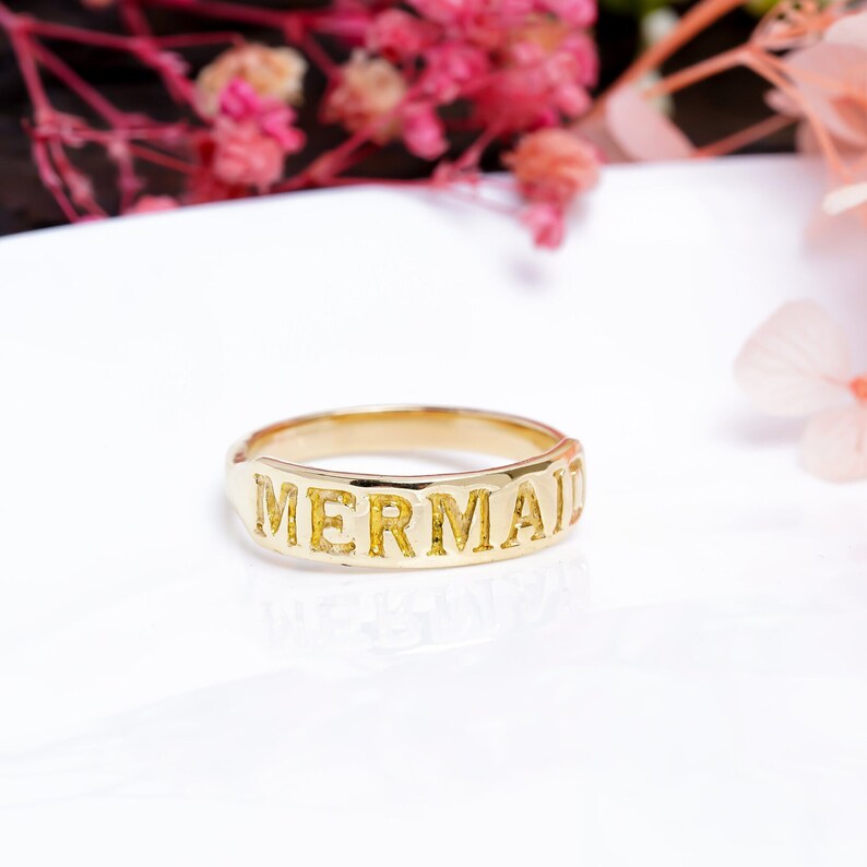 Mermaid Engraved Statement Eternity Band Ring