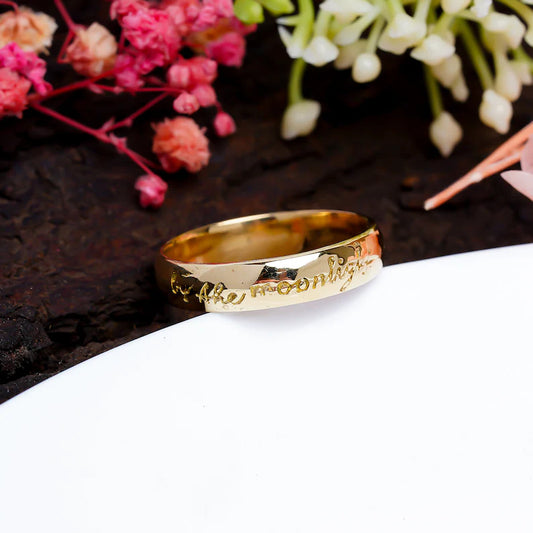 By The Moonlight Engraved Handcrafted Statement Ring