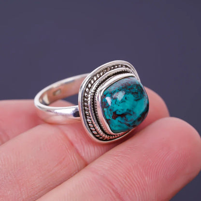 Turquoise Handmade Promise Minimalist Birthstone Ring