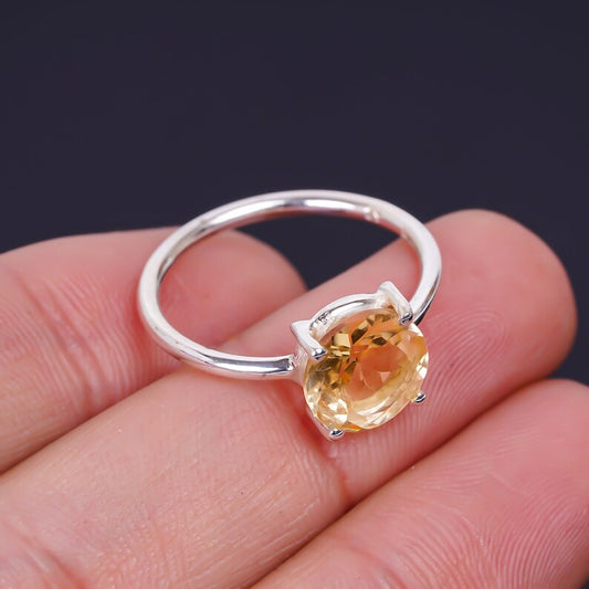Natural Citrine Gemstone Promise Handmade Ring