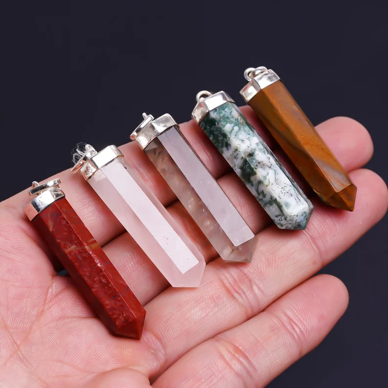925 Sterling Silver Gemstone Pencil Point Handmade Pendant