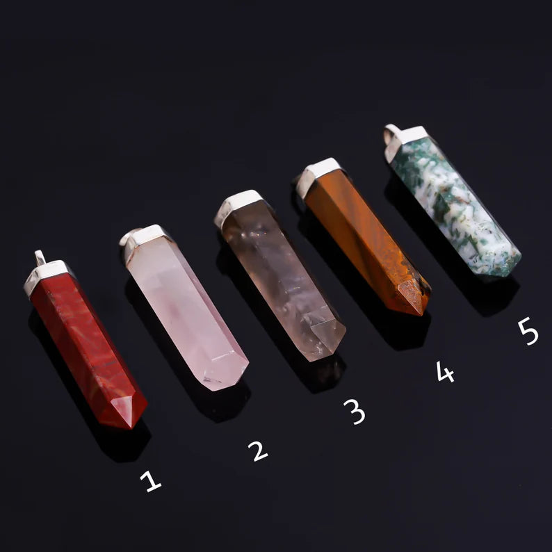 925 Sterling Silver Gemstone Pencil Point Handmade Pendant