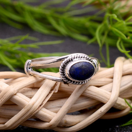 Lapis Lazuli Minimalist Handcrafted Statement Birthstone Ring