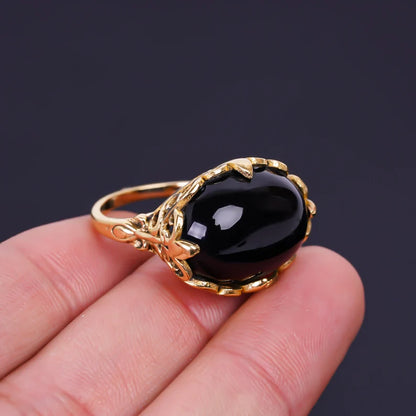 Black Onyx Gemstone Antique Looking Handcrafted Ring