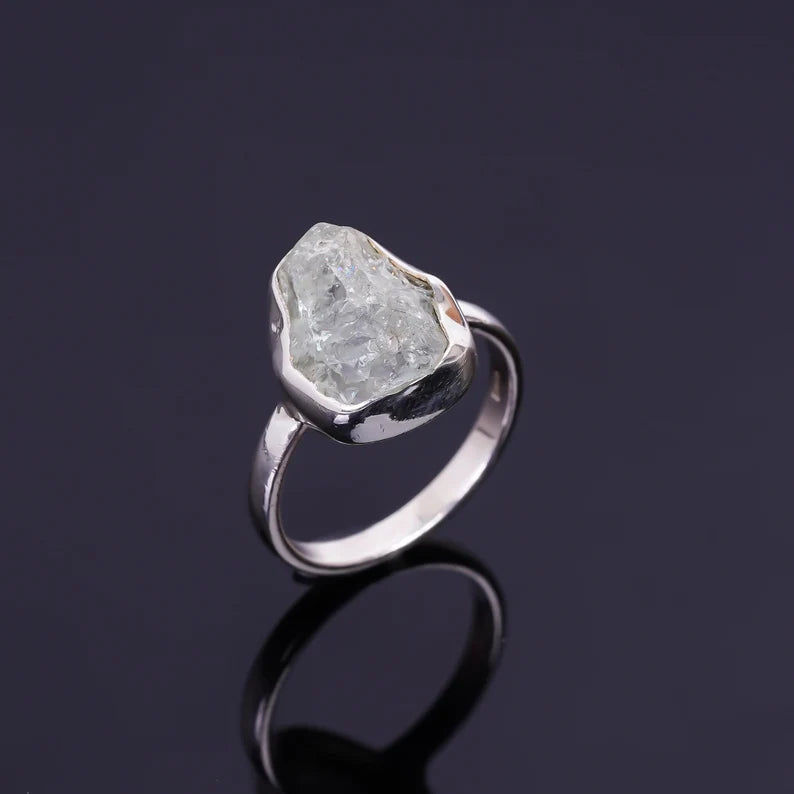 Rough Gemstone Moonstone Birthstone Promise Ring