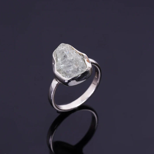 Rough Gemstone Moonstone Birthstone Promise Ring