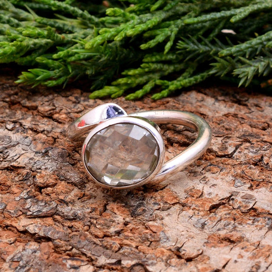 Crystal Quartz Handmade Statement Birthstone Ring