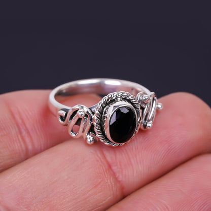Black Onyx Handcrafted Statement Gemstone Ring