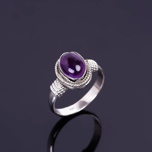 Gemstone Statement Amethyst Handcrafted Ring