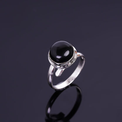 Black Onyx Handcrafted Birthstone Gemstone Ring
