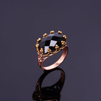 Black Onyx Handcrafted Statement Gemstone Minimalist Ring