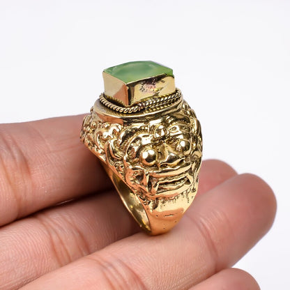 Heavy Statement Handmade Peridot Gemstone Ring