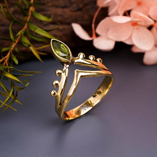 Statement Handmade Birthstone Peridot Gemstone Ring