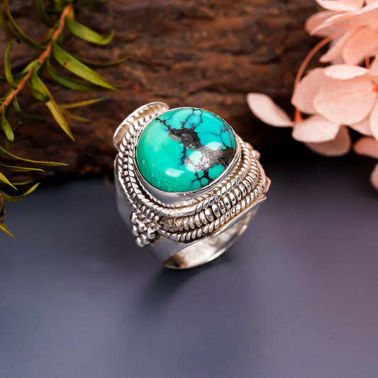 Turquoise Gemstone Handcrafted Signet Ring