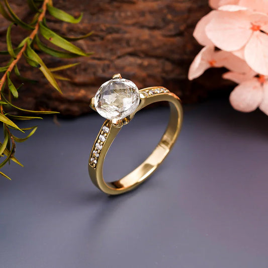 Stunning Cubic Zirconia Gemstone Statement Engagement Ring