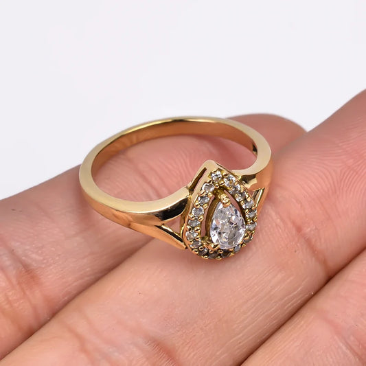 Stunning Cubic Zirconia Engagement Statement Handcrafted Ring