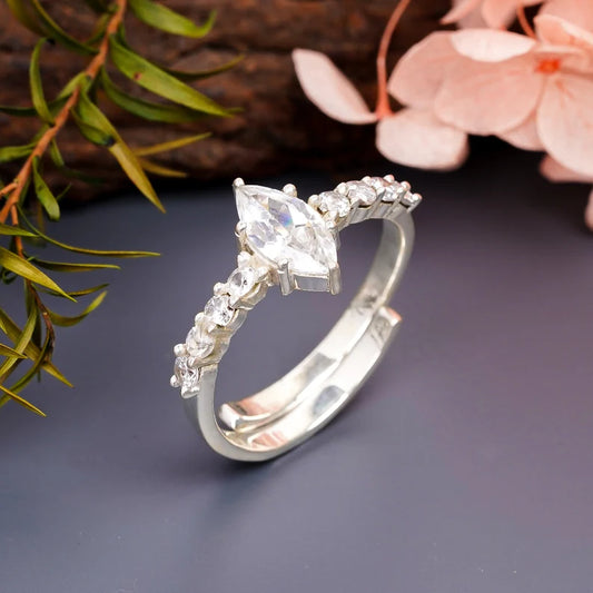 Cubic Zirconia Engagement Promise Statement Ring