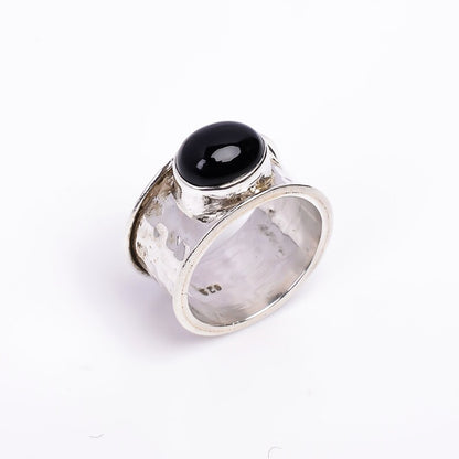 Black Onyx Gemstone Handmade Signet   Ring