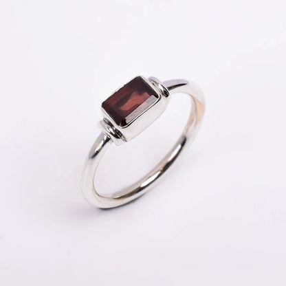 Garnet Gemstone Promise Engagement Statement Ring