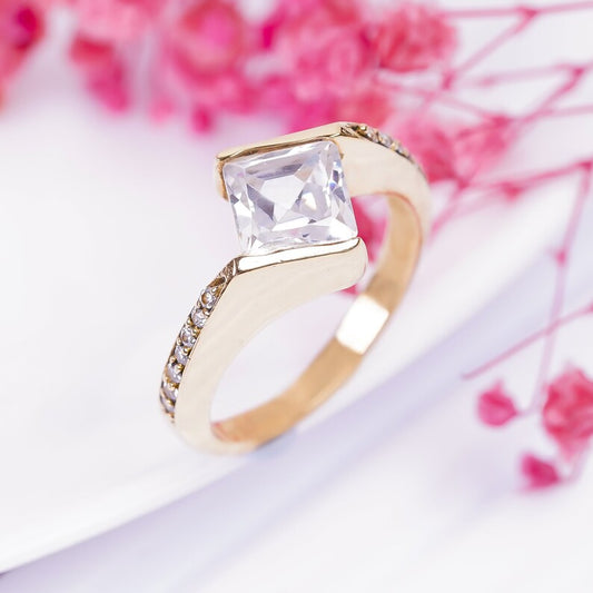 Exquisite Cubic Zirconia Handcrafted Engagement Ring