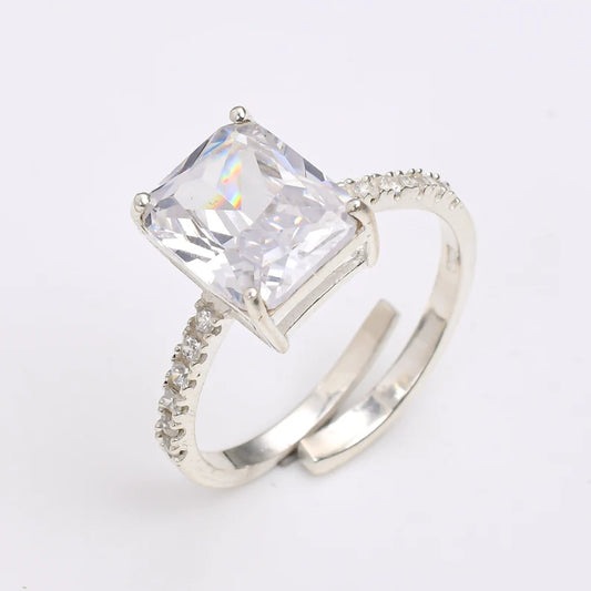 Cubic Zirconia Engagement Adjustable Handcrafted Ring