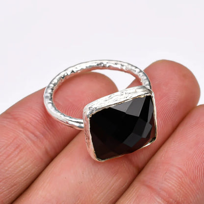 Black Onyx Handmade Gemstone Statement Ring