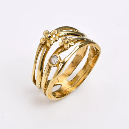 Cubic Zirconia Gemstone Handcrafted Statement Ring