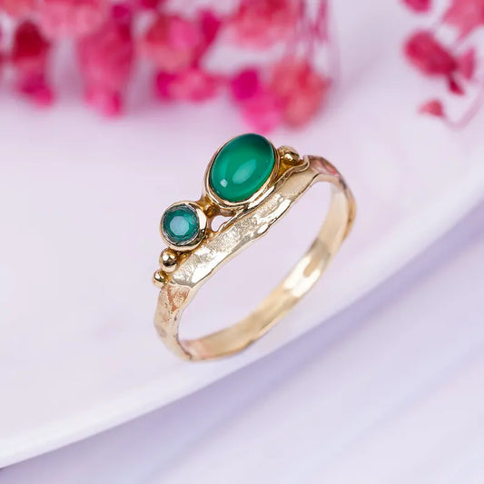 Green Onyx Gemstone Handcrafted Statement Ring