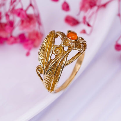 Carnelian Gemstone Handcrafted Antique Design Statement Ring