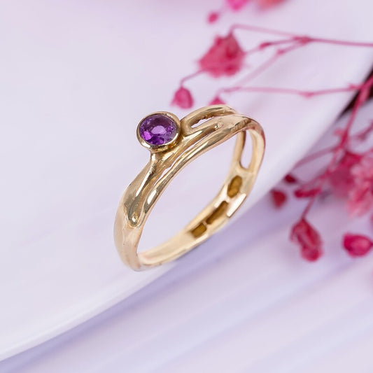 Amethyst Gemstone Statement Handcrafted  Ring