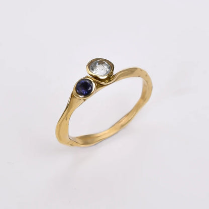Cubic Zirconia And Amethyst Handcrafted Statement Gemstone Ring