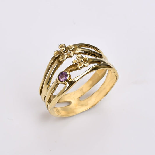 Amethyst Gemstone Handcrafted Statement Ring