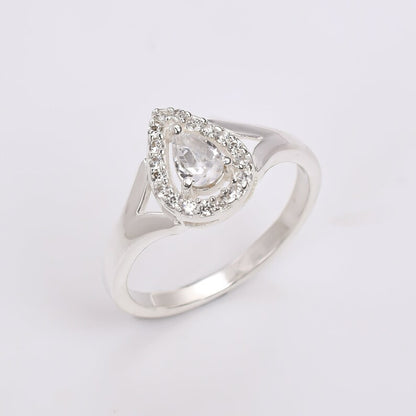 Cubic Zirconia Gemstone Engagement Handcrafted Ring
