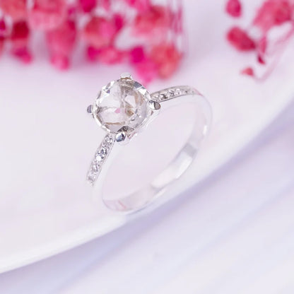 Cubic Zirconia Gemstone Minimalist Handcrafted Ring
