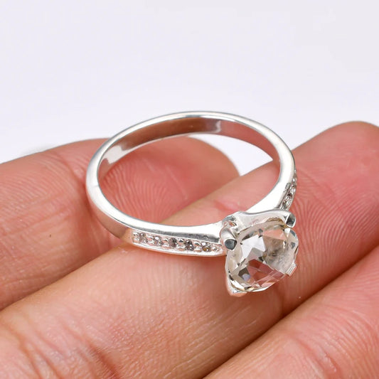 Cubic Zirconia Gemstone Minimalist Handcrafted Ring