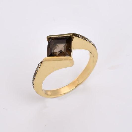 Smokey Quartz Gemstone Statement Handcrafted Ring