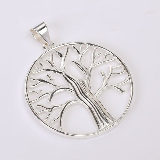 Tree Of Life 925 Sterling Silver Round Pendant