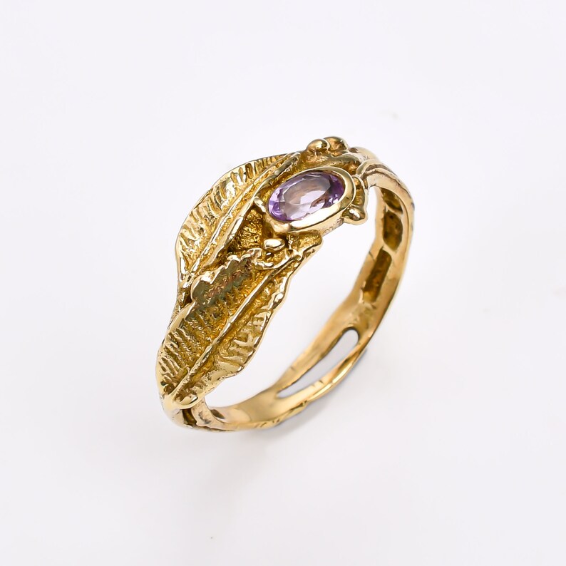 Handcrafted Amethyst Gemstone Statement Ring