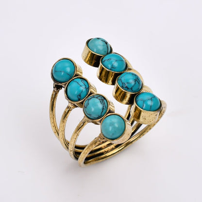 Natural Turquoise Handcrafted Gemstone Statement Ring