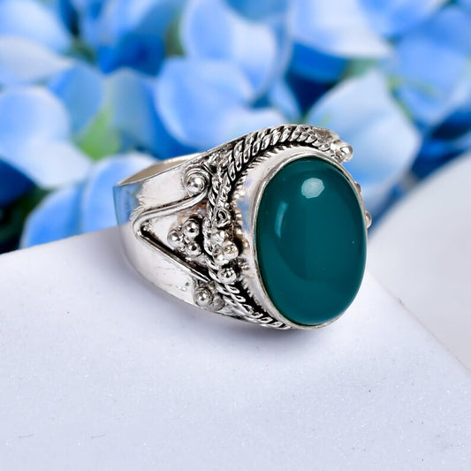 Green Onyx Gemstone Handcrafted Statement Ring
