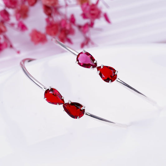Garnet Natural Gemstone Hoop Minimalist Handcrafted Earrings