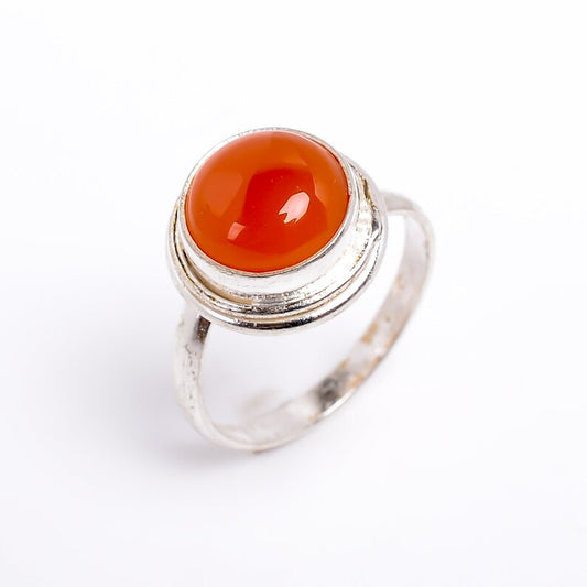 Red Onyx Gemstone Statement Handcrafted Birthstone Ring