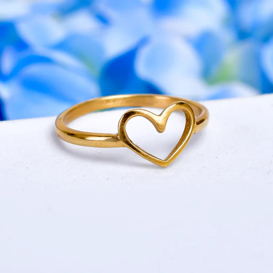 Outline Heart Shaped Friendship Handcrafted Statement Ring