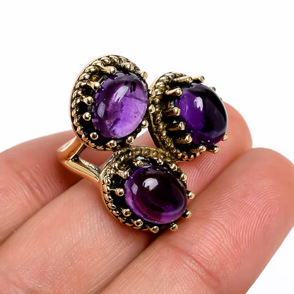 Amethyst Gemstone Handcrafted Statement Ring