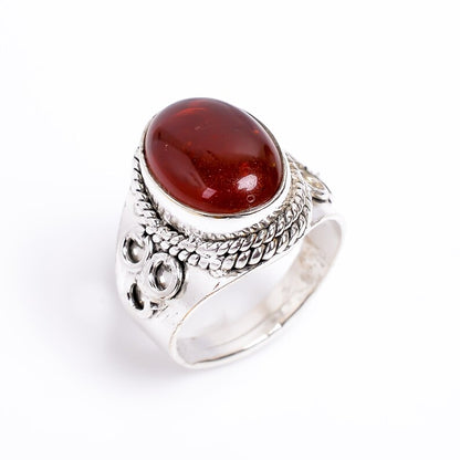 Natural Carnelian Gemstone Statement Handcrafted Ring