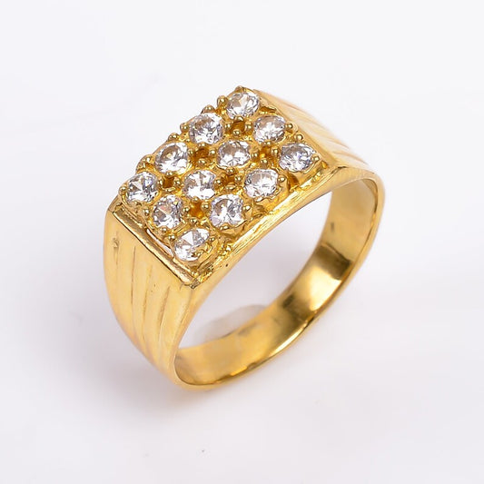 Cubic Zirconia Handcrafted Minimalist Statement Ring